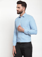 Thumbnail for Jainish Blue Men's Cotton Striped Formal Shirts ( SF 735Sky ) - Distacart