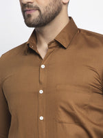 Thumbnail for Jainish Brown Men's Cotton Polka Dots Formal Shirts ( SF 736Dark-Brown ) - Distacart