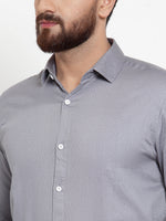 Thumbnail for Jainish Grey Men's Cotton Polka Dots Formal Shirts ( SF 736Grey ) - Distacart