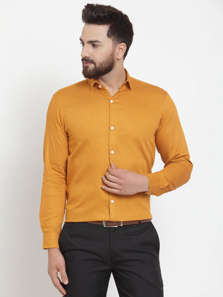 Jainish Yellow Men's Cotton Polka Dots Formal Shirts ( SF 736Mustard ) - Distacart