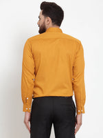 Thumbnail for Jainish Yellow Men's Cotton Polka Dots Formal Shirts ( SF 736Mustard ) - Distacart