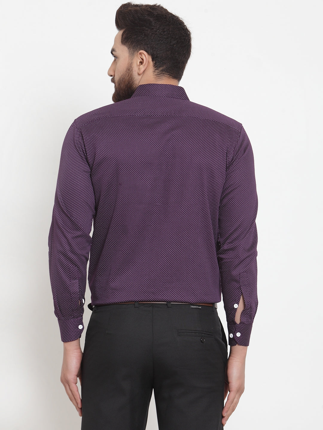 Jainish Purple Men's Cotton Polka Dots Formal Shirts ( SF 736Purple ) - Distacart