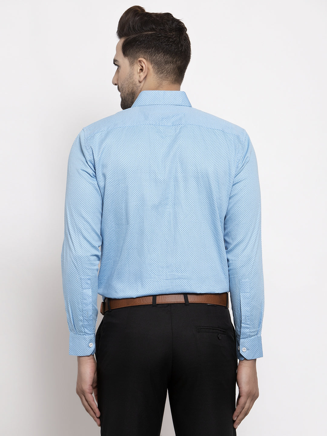 Jainish Blue Men's Cotton Polka Dots Formal Shirts ( SF 736Sky ) - Distacart