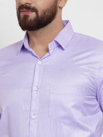 Thumbnail for Jainish Purple Men's Cotton Stiped Formal Shirts ( SF 737Light-Purple ) - Distacart