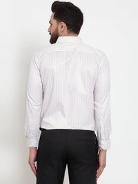 Thumbnail for Jainish White Men's Cotton Stiped Formal Shirts ( SF 737White ) - Distacart