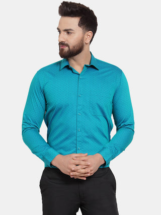 Jainish Green Men's Cotton Polka Dots Formal Shirts ( SF 739Green ) - Distacart