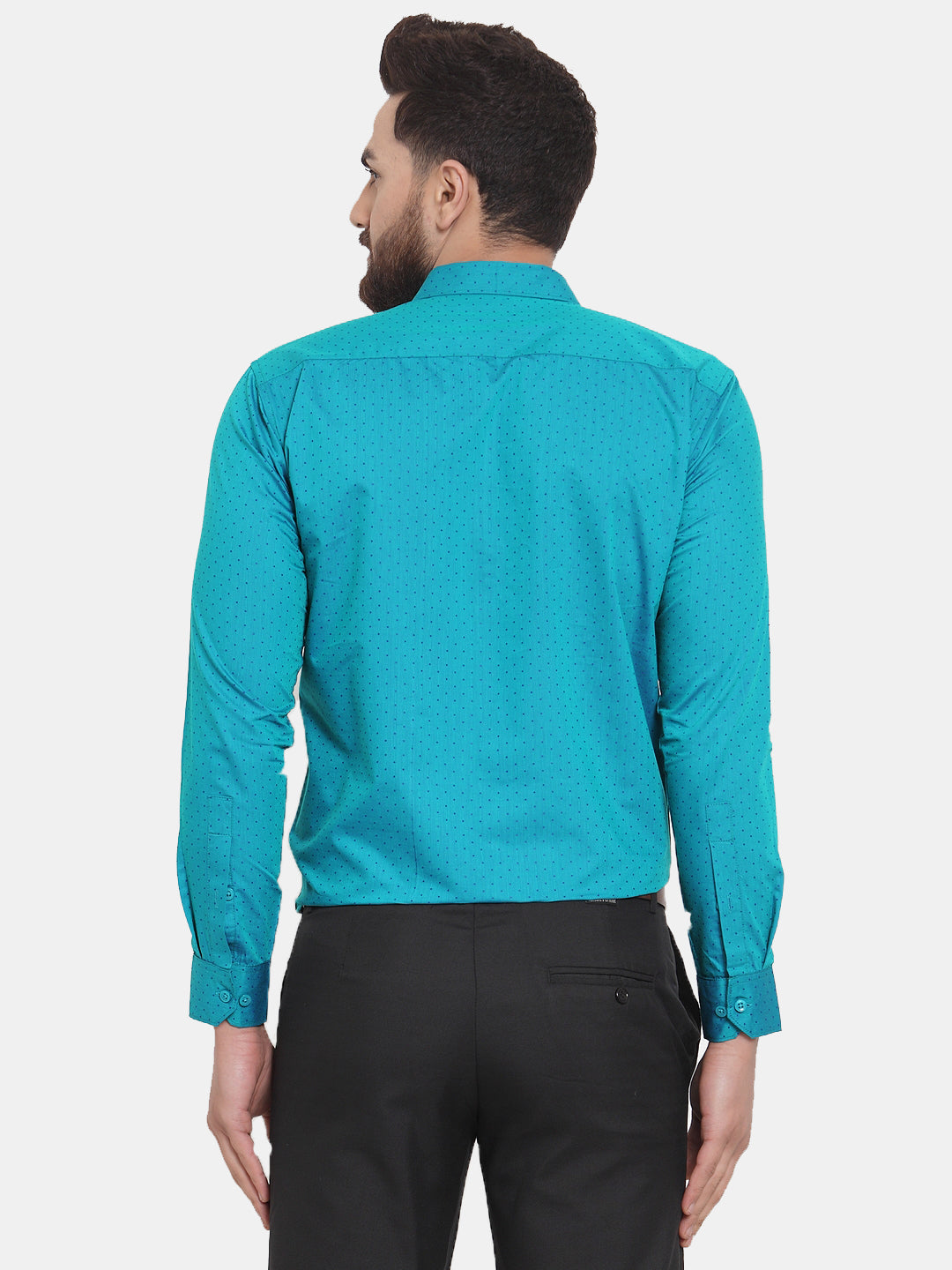 Jainish Green Men's Cotton Polka Dots Formal Shirts ( SF 739Green ) - Distacart