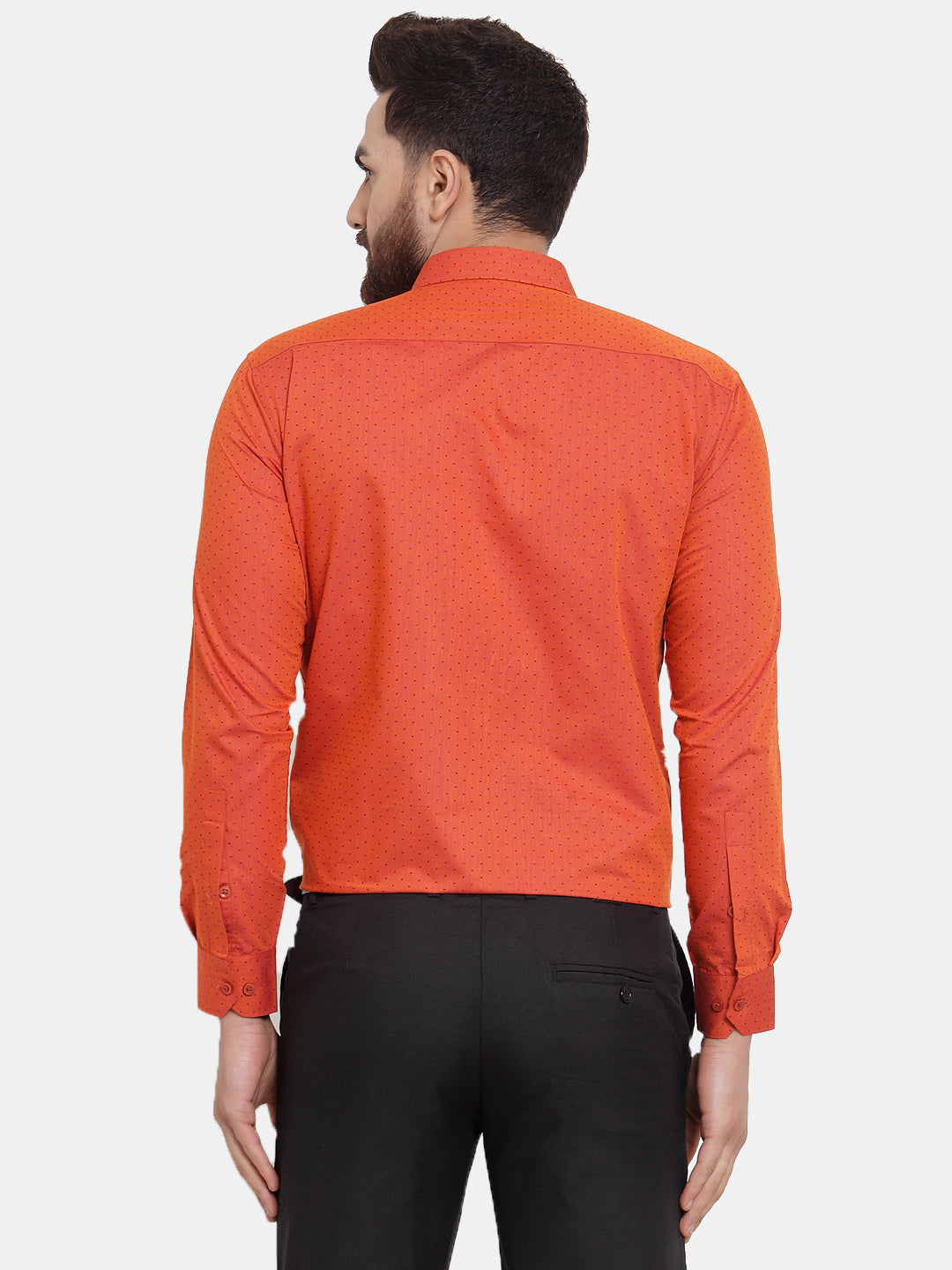 Jainish Orange Men's Cotton Polka Dots Formal Shirts ( SF 739Orange ) - Distacart