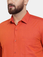Thumbnail for Jainish Orange Men's Cotton Polka Dots Formal Shirts ( SF 739Orange ) - Distacart