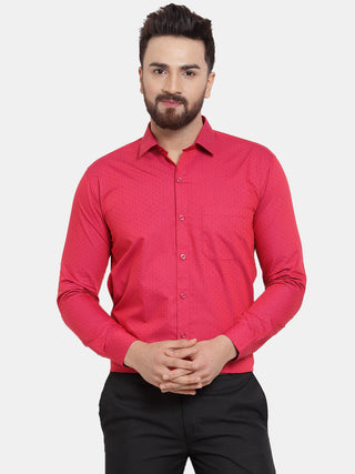 Jainish Red Men's Cotton Polka Dots Formal Shirts ( SF 739Red ) - Distacart