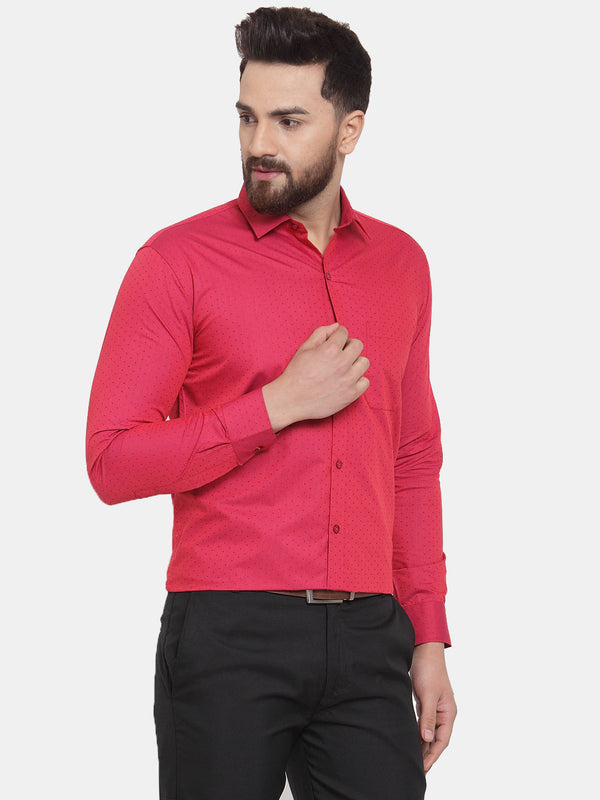 Jainish Red Men's Cotton Polka Dots Formal Shirts ( SF 739Red ) - Distacart
