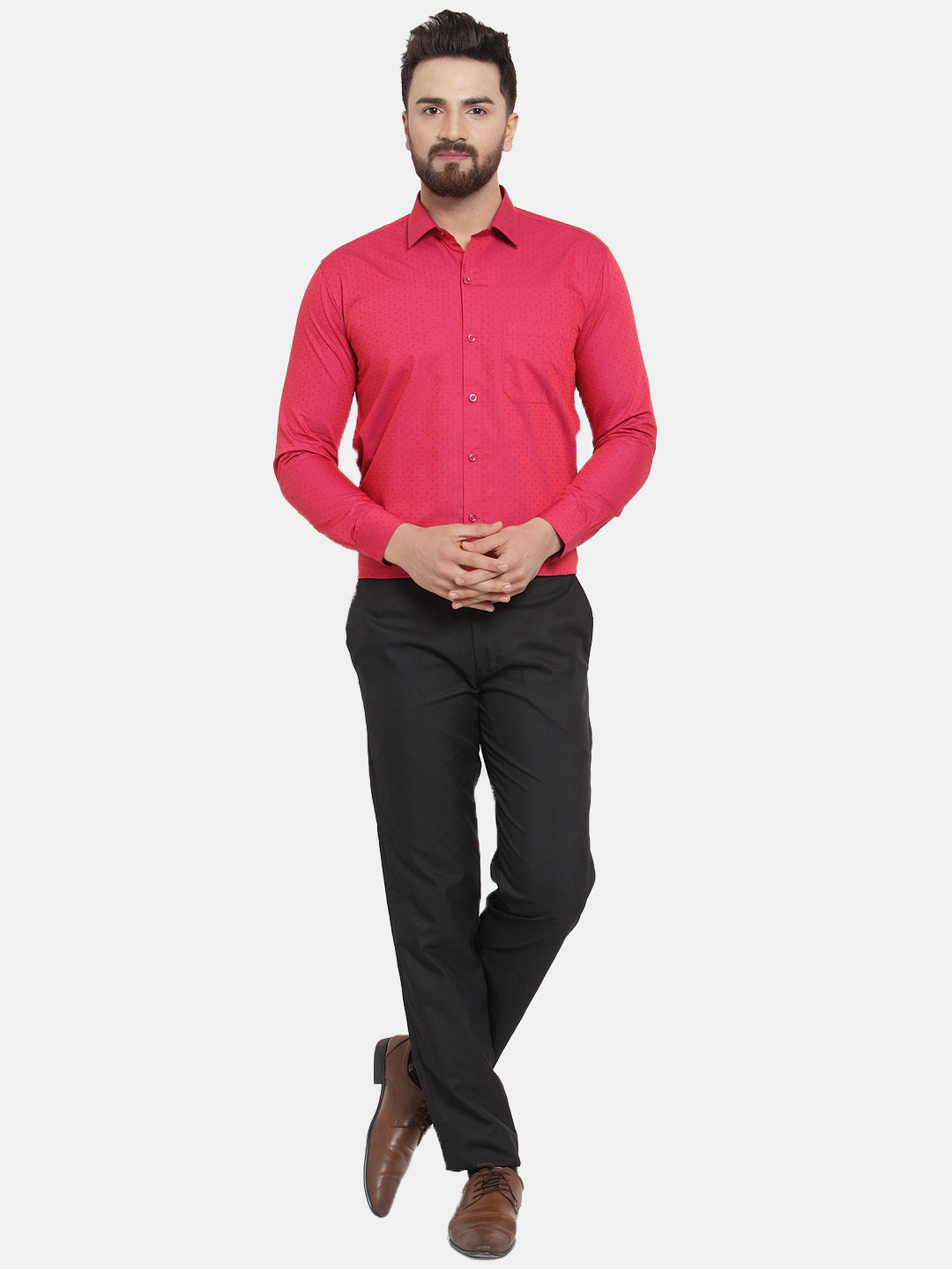 Jainish Red Men's Cotton Polka Dots Formal Shirts ( SF 739Red ) - Distacart
