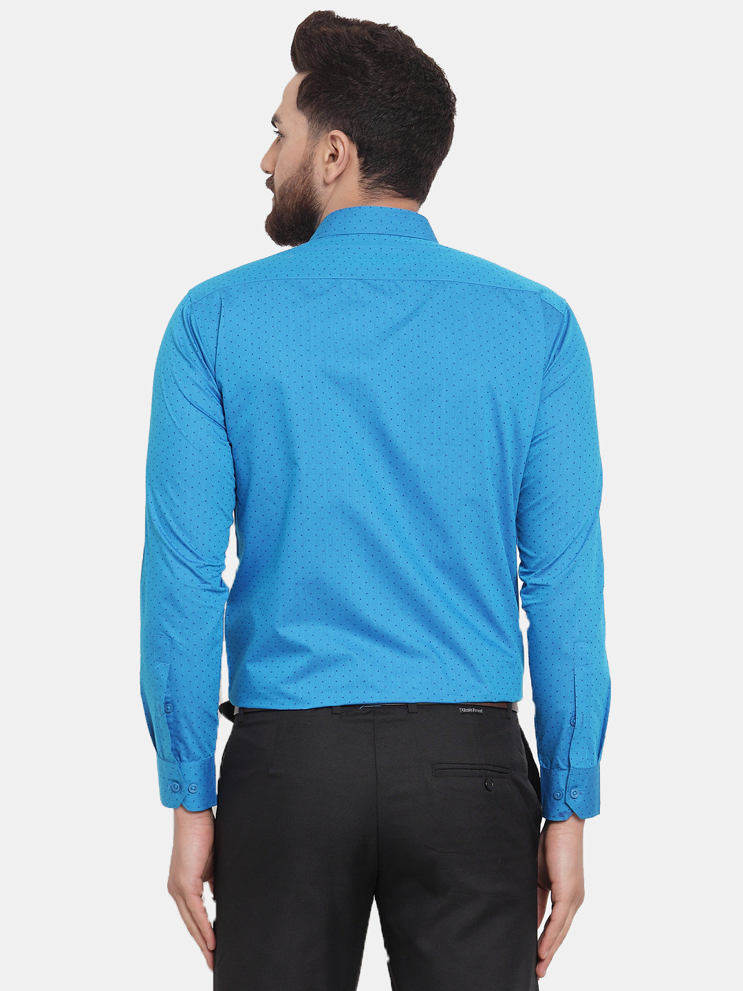 Jainish Blue Men's Cotton Polka Dots Formal Shirts ( SF 739Sky ) - Distacart
