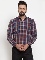 Thumbnail for Jainish Blue Men's Cotton Checked Formal Shirts ( SF 741Blue ) - Distacart