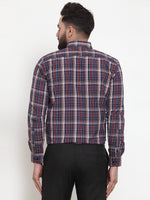 Thumbnail for Jainish Blue Men's Cotton Checked Formal Shirts ( SF 741Blue ) - Distacart