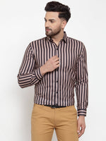 Thumbnail for Jainish Black Men's Cotton Striped Formal Shirts ( SF 744Multi-Black ) - Distacart