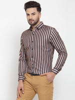 Thumbnail for Jainish Black Men's Cotton Striped Formal Shirts ( SF 744Multi-Black ) - Distacart