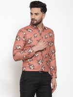 Thumbnail for Jainish Brown Men's Cotton Printed Formal Shirt's ( SF 745Rust ) - Distacart