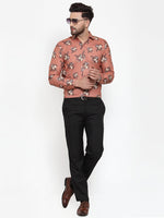Thumbnail for Jainish Brown Men's Cotton Printed Formal Shirt's ( SF 745Rust ) - Distacart