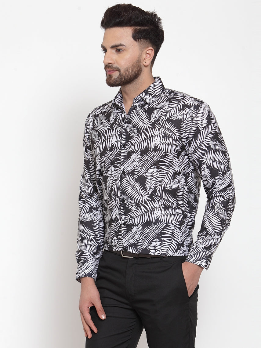 Jainish Black Men's Cotton Printed Formal Shirt's ( SF 747Black ) - Distacart