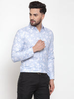 Thumbnail for Jainish Blue Men's Cotton Printed Formal Shirt's ( SF 751Sky ) - Distacart