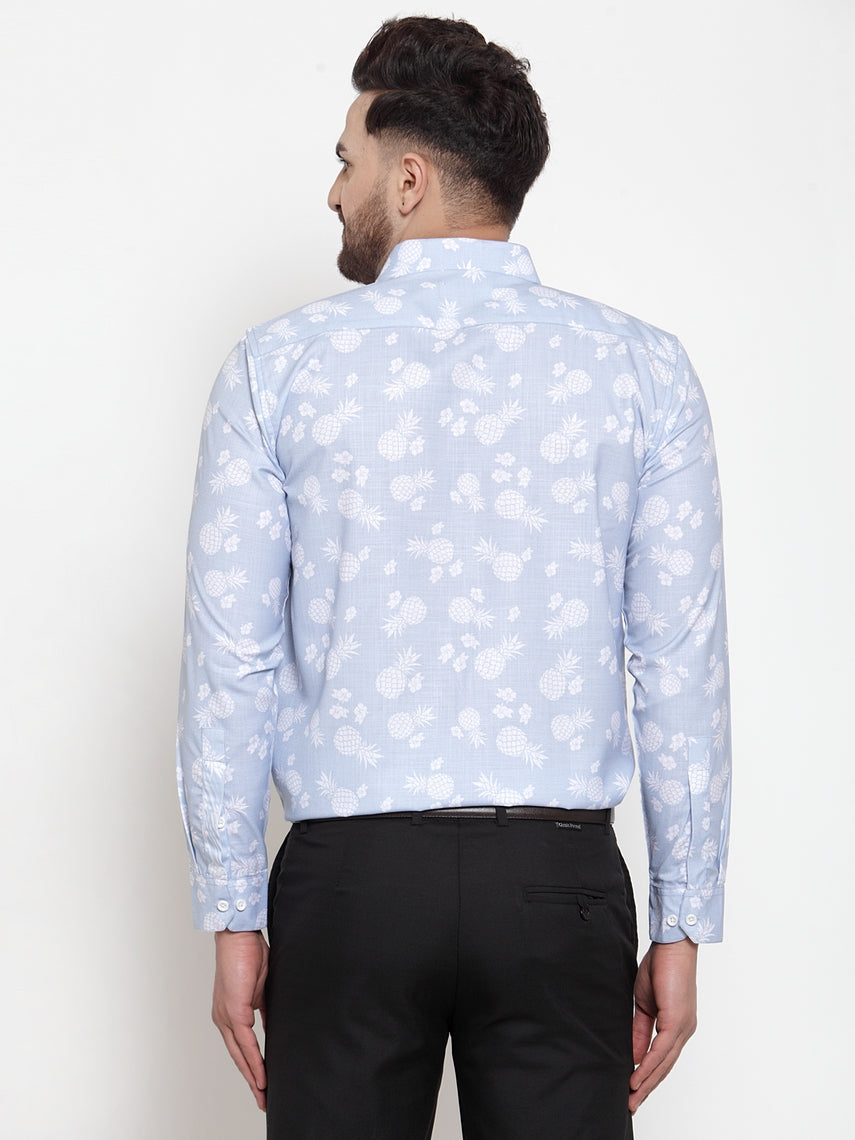 Jainish Blue Men's Cotton Printed Formal Shirt's ( SF 751Sky ) - Distacart