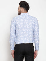 Thumbnail for Jainish Blue Men's Cotton Printed Formal Shirt's ( SF 751Sky ) - Distacart