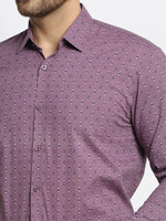 Thumbnail for Jainish Magenta Men's Cotton Printed Formal Shirt's ( SF 752Wine ) - Distacart