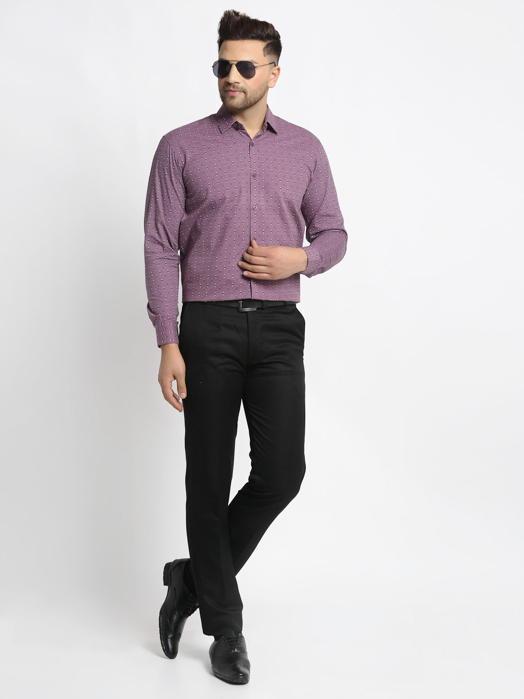 Jainish Magenta Men's Cotton Printed Formal Shirt's ( SF 752Wine ) - Distacart