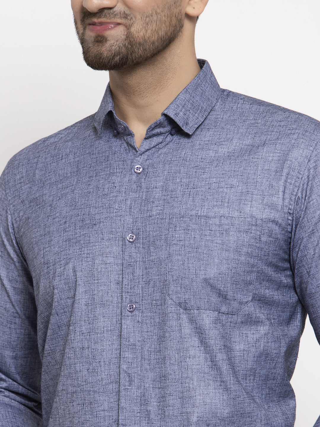 Jainish Grey Men's Cotton Solid Button Down Formal Shirts ( SF 753Grey ) - Distacart
