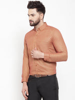 Thumbnail for Jainish Orange Men's Cotton Solid Button Down Formal Shirts ( SF 753Orange ) - Distacart