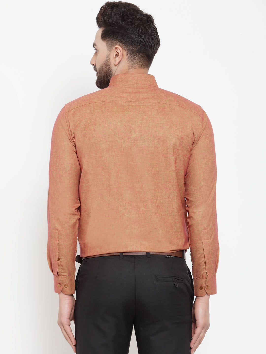 Jainish Orange Men's Cotton Solid Button Down Formal Shirts ( SF 753Orange ) - Distacart