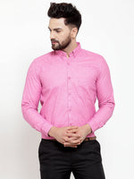 Thumbnail for Jainish Pink Men's Cotton Solid Button Down Formal Shirts ( SF 753Pink ) - Distacart