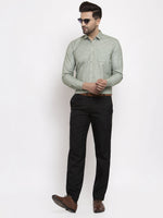 Thumbnail for Jainish Green Men's Cotton Solid Button Down Formal Shirts ( SF 753Pista ) - Distacart