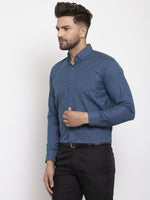 Thumbnail for Jainish Blue Men's Cotton Solid Button Down Formal Shirts ( SF 753Teal ) - Distacart