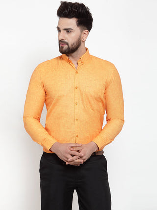 Jainish Yellow Men's Cotton Solid Button Down Formal Shirts ( SF 753Yellow ) - Distacart