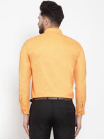Thumbnail for Jainish Yellow Men's Cotton Solid Button Down Formal Shirts ( SF 753Yellow ) - Distacart