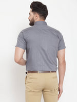 Thumbnail for Jainish Grey Men's Cotton Half Sleeves Solid Formal Shirts ( SF 754Grey ) - Distacart