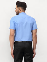 Thumbnail for Jainish Blue Men's Cotton Half Sleeves Solid Formal Shirts ( SF 754Light-Blue ) - Distacart