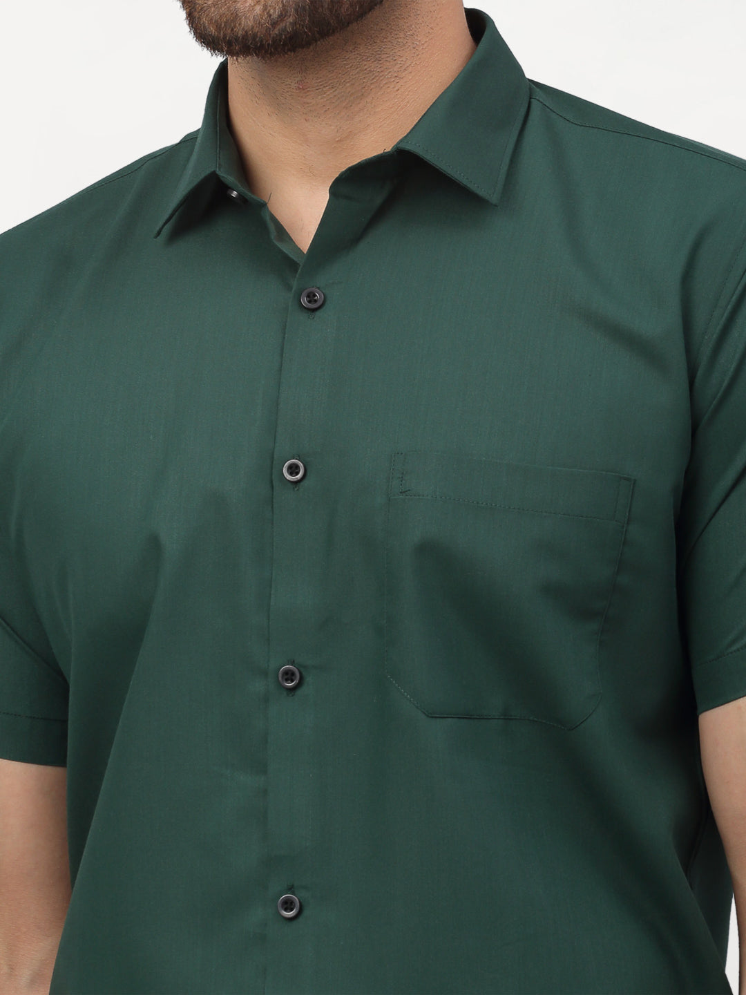 Jainish Olive Men's Cotton Half Sleeves Solid Formal Shirts ( SF 754Olive ) - Distacart