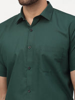 Thumbnail for Jainish Olive Men's Cotton Half Sleeves Solid Formal Shirts ( SF 754Olive ) - Distacart