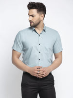 Thumbnail for Jainish Green Men's Cotton Half Sleeves Solid Formal Shirts ( SF 754Sea-Green ) - Distacart