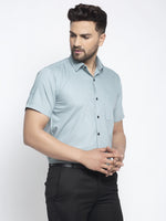 Thumbnail for Jainish Green Men's Cotton Half Sleeves Solid Formal Shirts ( SF 754Sea-Green ) - Distacart