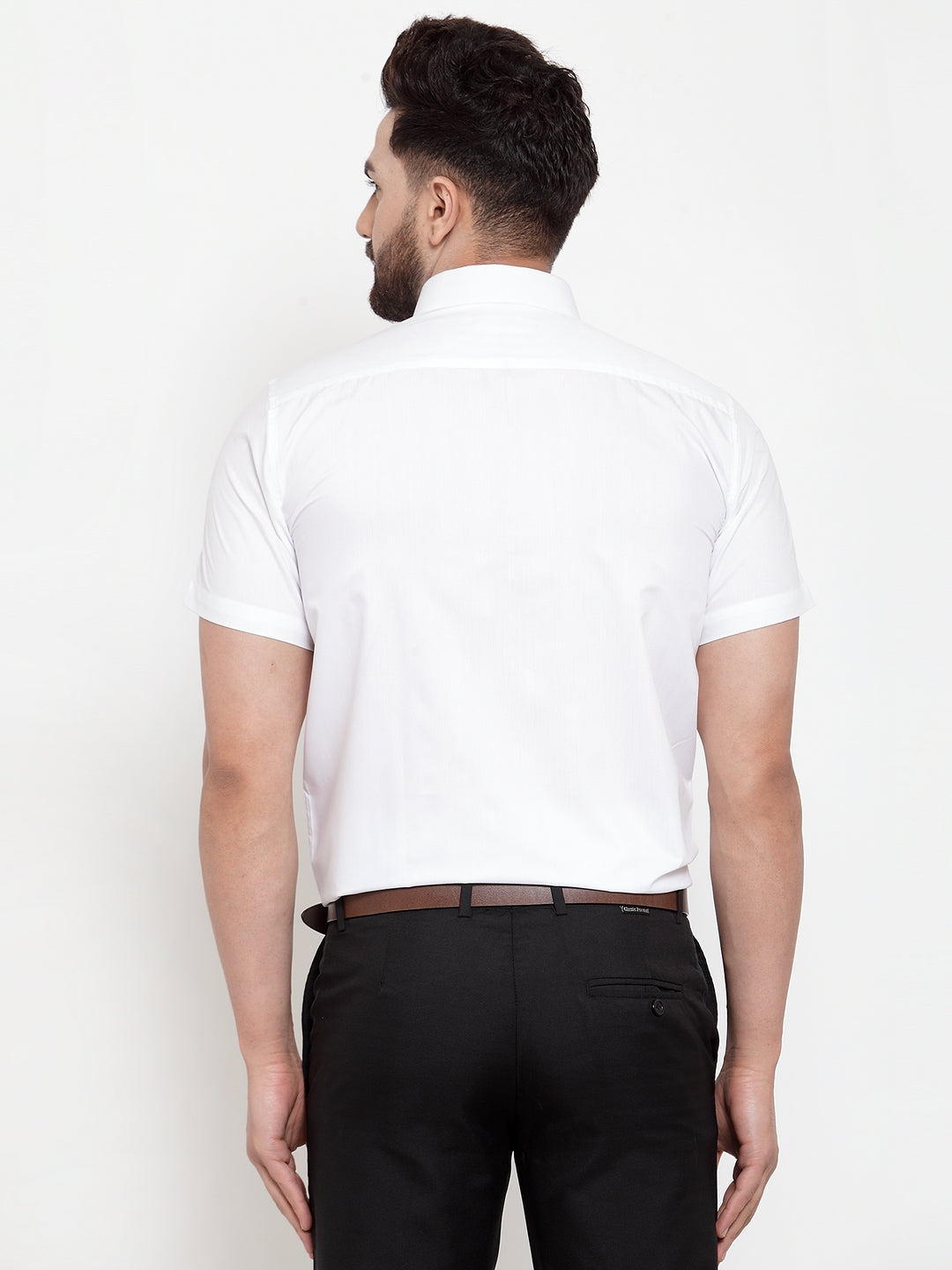 Jainish White Men's Cotton Half Sleeves Solid Formal Shirts ( SF 754White ) - Distacart