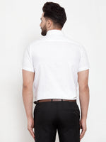 Thumbnail for Jainish White Men's Cotton Half Sleeves Solid Formal Shirts ( SF 754White ) - Distacart
