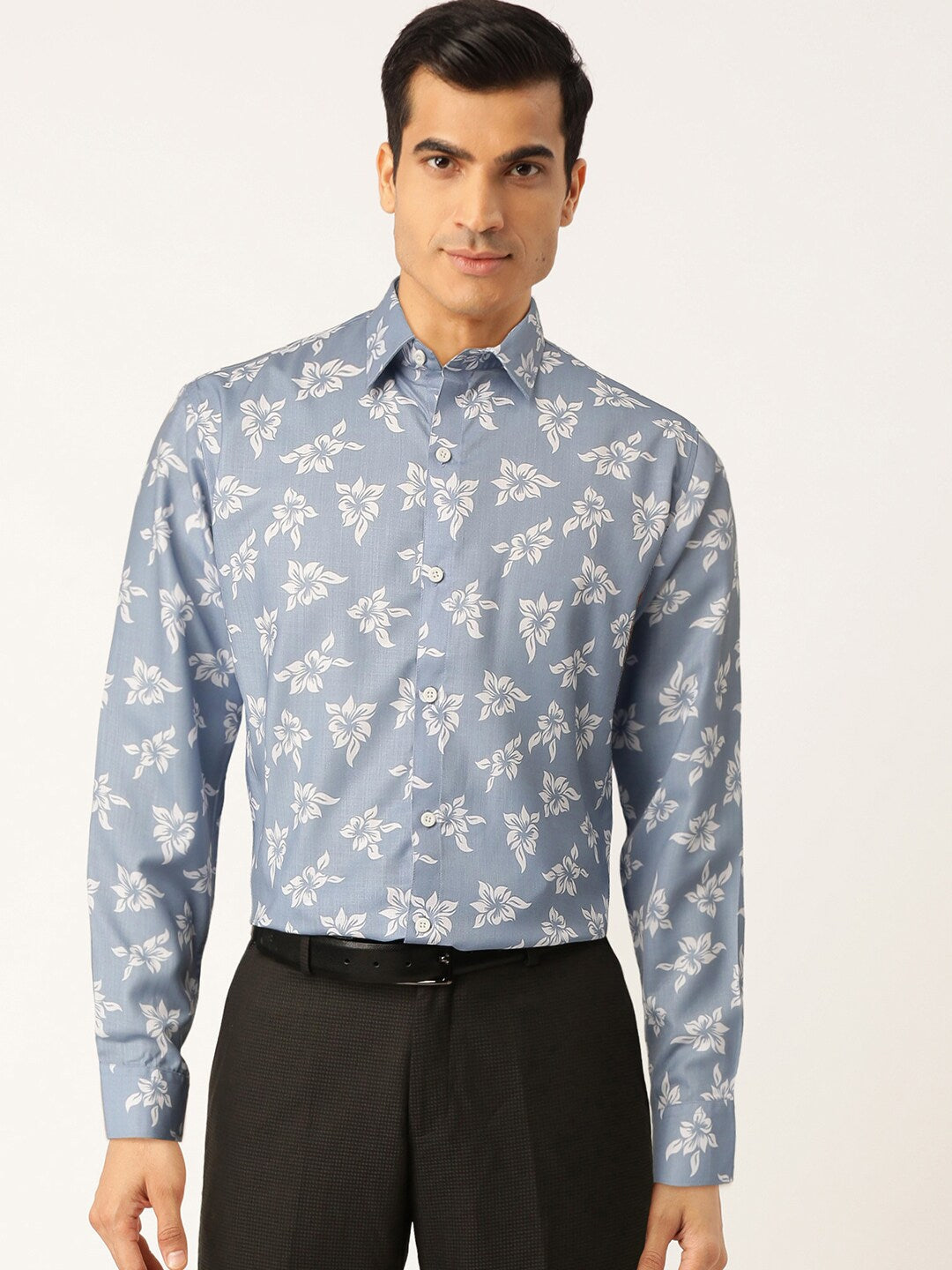 Jainish Blue Men's Cotton Printed Formal Shirt's ( SF 755Sky ) - Distacart
