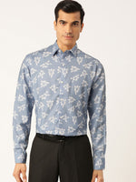 Thumbnail for Jainish Blue Men's Cotton Printed Formal Shirt's ( SF 755Sky ) - Distacart