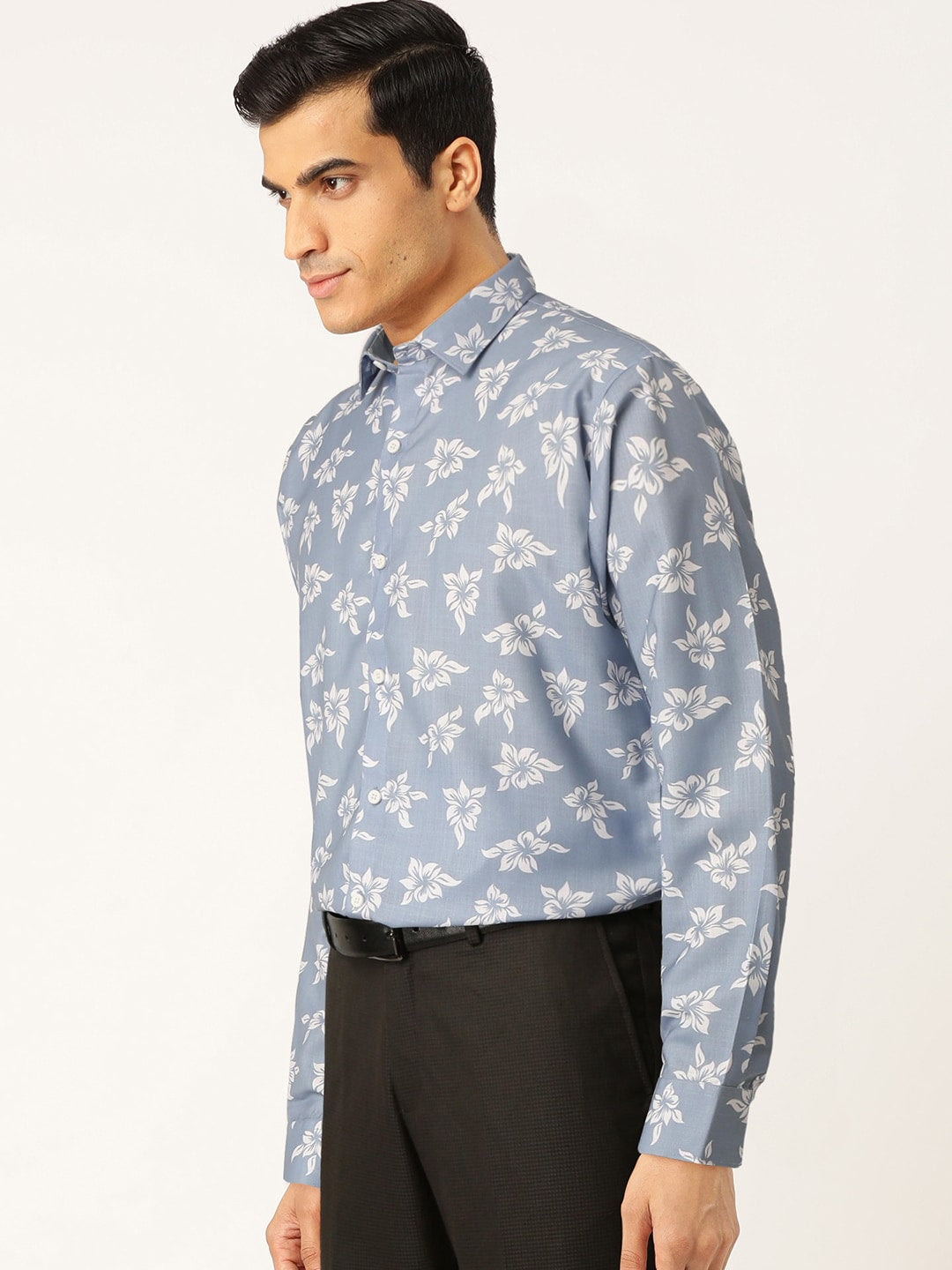 Jainish Blue Men's Cotton Printed Formal Shirt's ( SF 755Sky ) - Distacart
