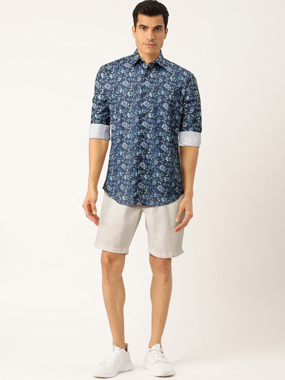 Jainish Blue Men's Cotton Printed Formal Shirt's ( SF 756Blue ) - Distacart
