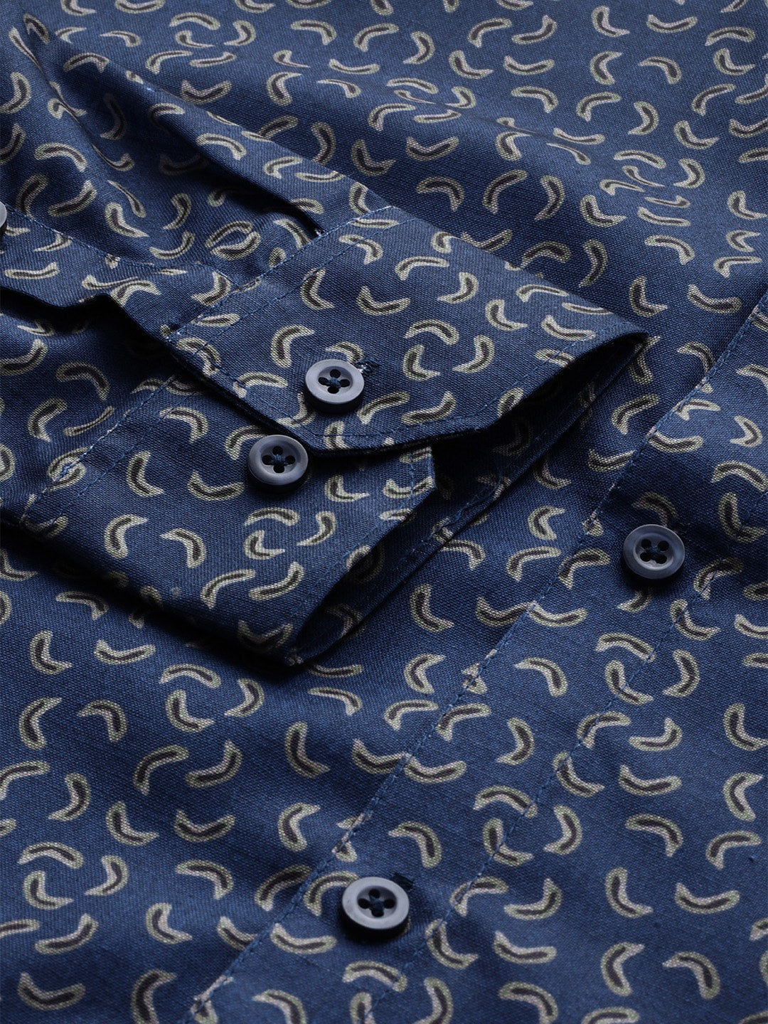 Jainish Navy Men's Cotton Printed Formal Shirt's ( SF 756Navy ) - Distacart